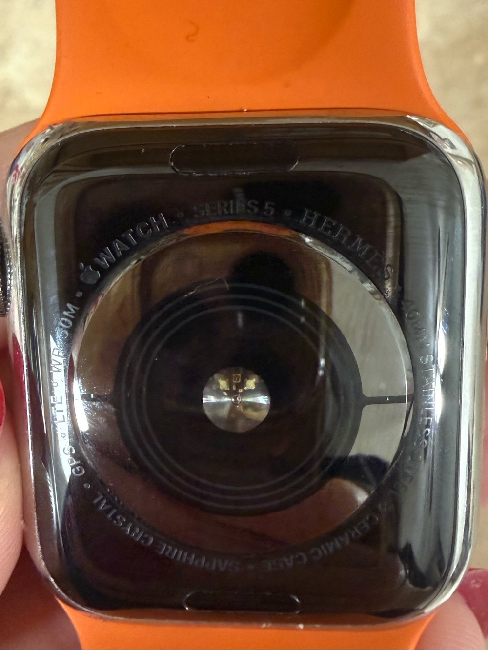 Apple Watch Hermès Stainless Steel with Orange Sport Band